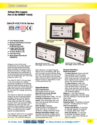 Thumbnail of document Data Sheet - OM-CP-VOLT101A-15V Voltage Data Loggers, Part of the NOMAD Family